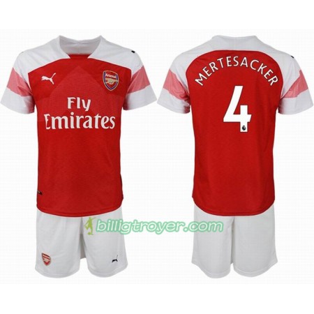 Billige Fotballdrakter Arsenal MERTESACKER 4 Barn Hjemmedraktsett 2018/19 Kortermet